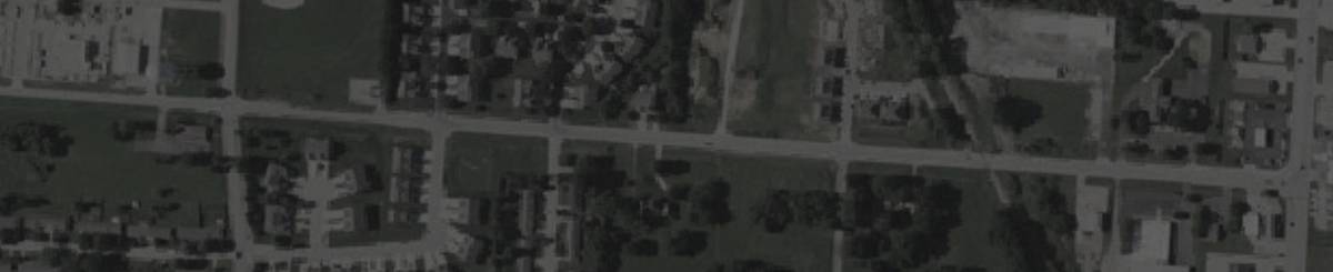 Aerial photograph of the Markey Parkway corridor in Belton, Missouri, with the roadway, sidewalk, storm sewer and right of way drawn on the ground.
